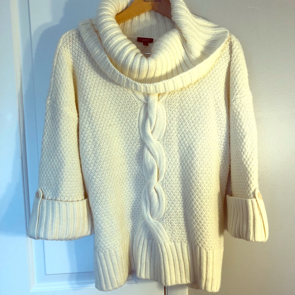 Talbots Wool Cowl neck 3/4 sleeve sweater